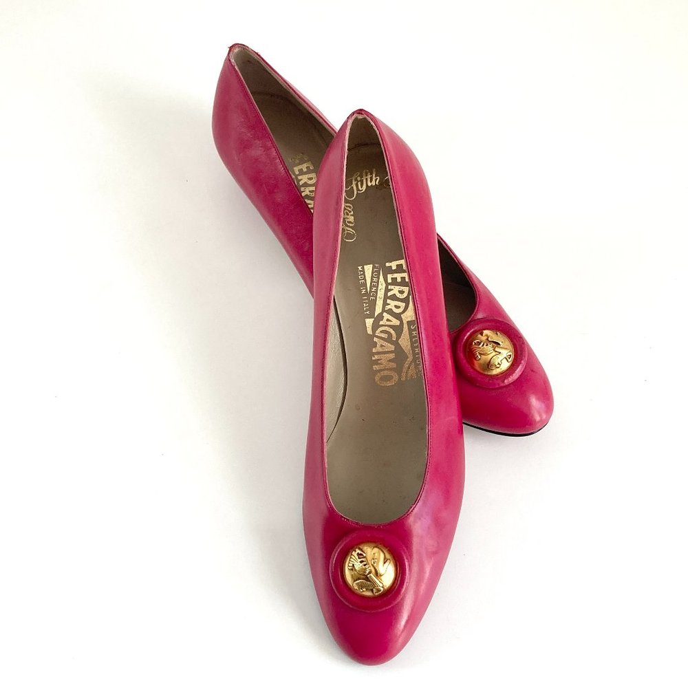 Ferragamo for Saks Fifth Avenue Mules, Vintage Ferragamo Pink Heels Size 6.5